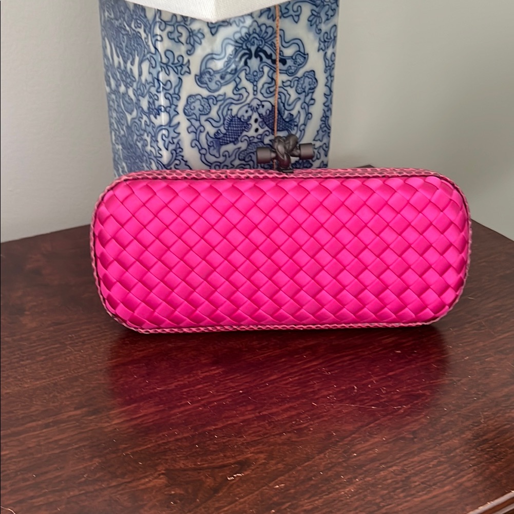Bottega Veneta Pink Woven Clutch